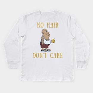 No hair don't care Kids Long Sleeve T-Shirt